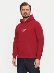 Tommy Hilfiger Bluza MW0MW39050 Czerwony Regular Fit. Czerwone bluzy Tommy Hilfiger, m, bez wzorów, z bawełny, bez kaptura. Za 259.99 zł.