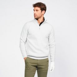 Sweter do golfa męski Inesis MW500. Niebieskie golfy INESIS, l, bez wzorów, z bawełny, bez ramiączek. Za 199.99 zł.