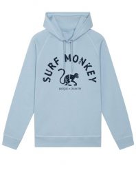 Bluza z bawełny organicznej –zakrzywione – z kapturem /dla dorosłych (niebieska). Niebieskie bluzy z kapturem SURF MONKEY, m, bez wzorów, z bawełny, z kapturem. Za 345.00 zł.