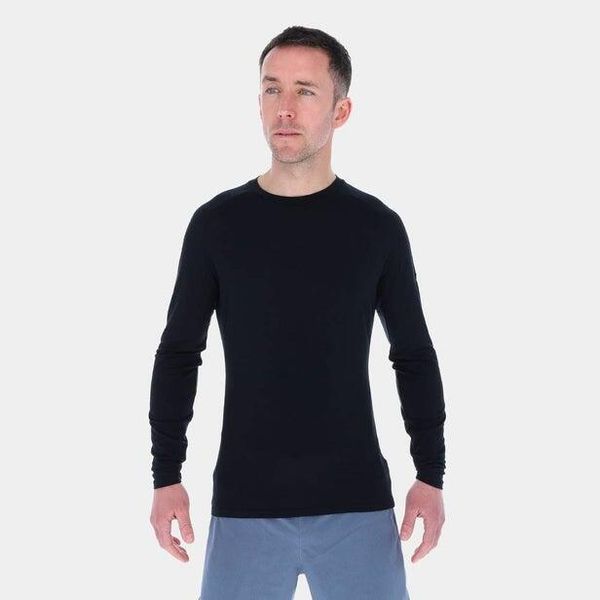 Bluza merino męska Inov-8 Merino Long Sleeve T-Shirt. Czarne bielizna termoaktywna Inov-8, m, bez wzorów, z materiału, bez ramiączek, trekkingowe. Za 292.49 zł.