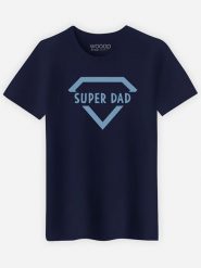 WOOOP Koszulka "Super Dad" w kolorze granatowym rozmiar: L. Niebieskie bezrękawniki Wooop, l, bez wzorów, z bawełny, bez kołnierzyka, bez ramiączek. Za 78.66 zł.