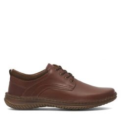 Półbuty Go Soft. Brązowe eleganckie półbuty GO SOFT, bez wzorów, bez obcasa, bez zapięcia. Za 229.99 zł.
