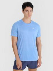 4F Koszulka do biegania regular szybkoschnąca męska - niebieska XXL. Niebieskie t-shirty 4F, m, bez wzorów, z dzianiny, bez kołnierzyka, bez ramiączek. Za 149.99 zł.