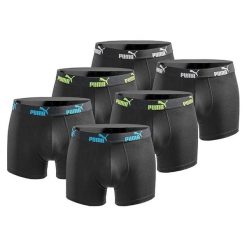 Bokserki majtki męskie Puma Boxershorts 6-pak bawełniane. Czarne bokserki Puma, m, bez wzorów, z bawełny. Za 179.00 zł.