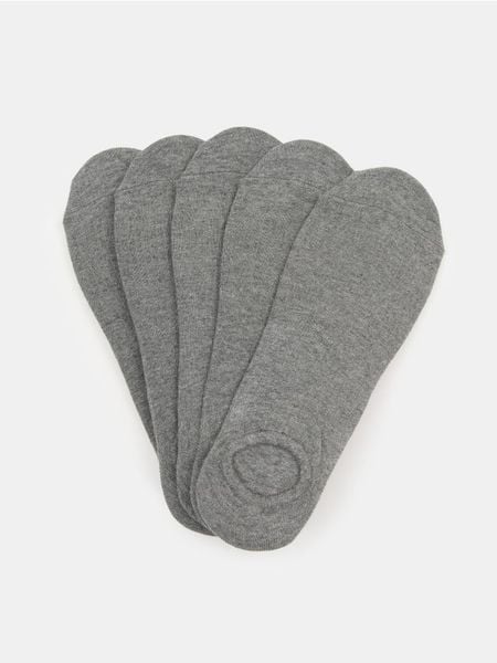 Skarpetki stopki 5 pack - szary. Szare skarpety Sinsay, bez wzorów. Za 15.99 zł.
