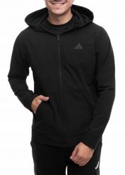 Bluza męska adidas Designed for Training COLD.RDY Full-Zip Hoodie. Czarne bluzy z kapturem Adidas, m, bez wzorów, z elastanu. Za 377.99 zł.