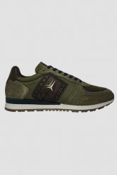 AERONAUTICA MILITARE Zielone sneakersy męskie Frecce Tricolori. Zielone buty sportowe casual Aeronautica Militare, bez wzorów, z tkaniny, bez zapięcia. W wyprzedaży za 669.99 zł.