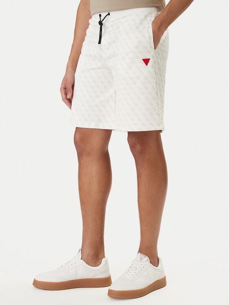 Guess Szorty sportowe Z4YD03 K7122 Écru Regular Fit. Białe krótkie spodenki sportowe Guess, m, z aplikacjami, z bawełny. Za 218.99 zł.
