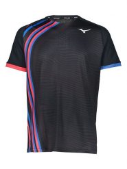 Mizuno Koszulka funkcyjna "Shadow" w kolorze czarno-niebiesko-czerwonym rozmiar: M. Czarne t-shirty sportowe Mizuno, bez wzorów, bez ramiączek, outdoorowe. Za 96.60 zł.