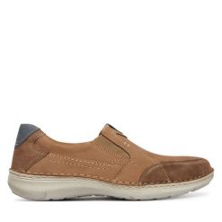 Półbuty Josef Seibel. Brązowe eleganckie półbuty Josef Seibel, bez wzorów, bez obcasa, bez zapięcia. Za 429.99 zł.