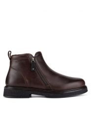 Badura Botki CALEB-03 MI08 Brązowy. Brązowe botki sznurowane Badura, bez wzorów, ze skóry, bez obcasa, bez zapięcia. Za 349.99 zł.