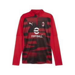 Męska bluza przedmeczowa z zamkiem 1/4 AC Milan PUMA For All Time Red Black. Czarne bluzki z długim rękawem Puma, l, bez wzorów, bez kołnierzyka, bez ramiączek. W wyprzedaży za 269.00 zł.