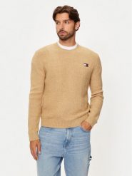 Tommy Jeans Sweter DM0DM19440 Beżowy Regular Fit. Brązowe swetry rozpinane Tommy Jeans, m, bez wzorów, z jeansu, bez kołnierzyka, bez ramiączek. Za 269.99 zł.