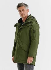 PAKO LORENTE – Zimowa kurtka z kapturem w kolorze zielonym. Zielone kurtki Pako Lorente, na zimę, m, bez wzorów, z kapturem. Za 199.99 zł.