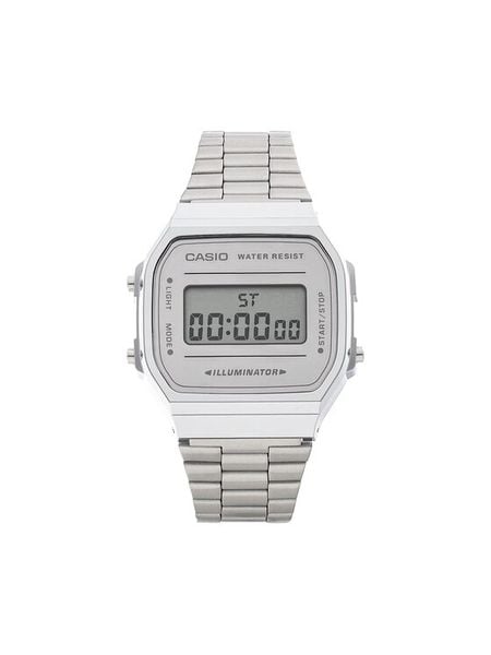 Casio Zegarek Vintage A168WEM-7EF Srebrny. Szare, cyfrowe zegarki Casio, srebrne. Za 219.99 zł.