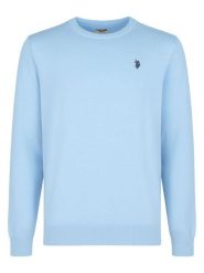 U.S. Polo Assn. Sweter w kolorze błękitnym rozmiar: S. Niebieskie swetry nierozpinane U.S. Polo Assn., s, bez wzorów, z bawełny, bez kołnierzyka, bez ramiączek. Za 144.58 zł.
