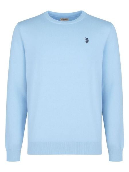 U.S. Polo Assn. Sweter w kolorze błękitnym rozmiar: S. Niebieskie swetry nierozpinane U.S. Polo Assn., s, bez wzorów, z bawełny, bez kołnierzyka, bez ramiączek. Za 144.58 zł.