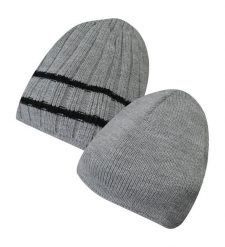 Czapka Dwustronna Szara Jesienno-Zimowa, Beanie, Męska -JAREK. Szare czapki zimowe Jarek, bez wzorów, z dzianiny. Za 24.00 zł.