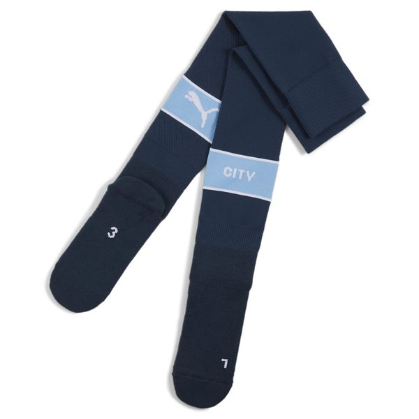 Męskie skarpety z grafiką Manchester City PUMA Marine Blue Team Light. Niebieskie skarpety Puma, bez wzorów. Za 96.15 zł.
