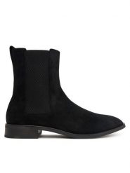 Calvin Klein Sztyblety Slim Ess Chelsea Su HM0HM02275 Czarny. Czarne sztyblety CALVIN KLEIN, bez wzorów, ze skóry, bez obcasa, bez zapięcia. Za 699.99 zł.