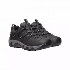 KEEN Buty trekkingowe męskie Koven WP black/drizzle-40. Czarne buty turystyczne Keen, bez wzorów, z gumy, bez zapięcia, trekkingowe. Za 277.09 zł.