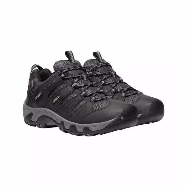 KEEN Buty trekkingowe męskie Koven WP black/drizzle-40. Czarne buty turystyczne Keen, bez wzorów, z gumy, bez zapięcia, trekkingowe. Za 277.09 zł.