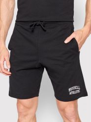 Russell Athletic Szorty sportowe Iconic E26011 Czarny Regular Fit. Czarne krótkie spodenki sportowe Russell Athletic, m, bez wzorów, z bawełny. Za 149.99 zł.