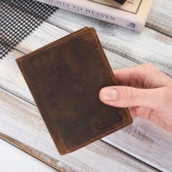 Męski Portfel Skórzany Brødrene G-10 Brązowy. Brązowe portfele Brødrene, bez wzorów, ze skóry. Za 64.90 zł.