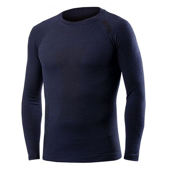 Koszulka z długim rękawem Merino Biotex. Niebieskie bluzy BIOTEX, xl, bez wzorów, z wełny, bez kaptura. Za 434.50 zł.