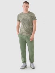 4F Spodnie casual męskie - khaki XL. Brązowe spodnie materiałowe 4F, na co dzień, l, bez wzorów, z bawełny, casualowe. W wyprzedaży za 89.99 zł.
