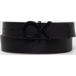 Calvin Klein - Pasek skórzany. Czarne paski CALVIN KLEIN, bez wzorów. Za 269.90 zł.