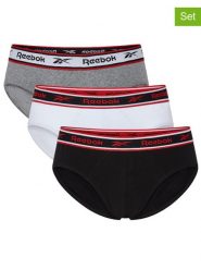 Reebok Slipy (3 pary) "Chase" w kolorze białym, czarnym i jasnoszarym rozmiar: S. Białe slipki Reebok, s, bez wzorów. Za 52.99 zł.