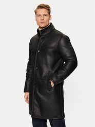JOOP! Kożuch 17 Parton 80000662 Czarny Regular Fit. Czarne płaszcze JOOP!, na zimę, m, bez wzorów, ze skóry, bez kaptura. Za 7,649.00 zł.