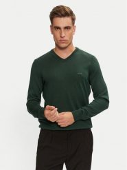 Boss Sweter Baram-L 50476363 Zielony Regular Fit. Zielone swetry rozpinane Boss, l, bez wzorów, z wełny, bez kołnierzyka, bez ramiączek. Za 649.99 zł.
