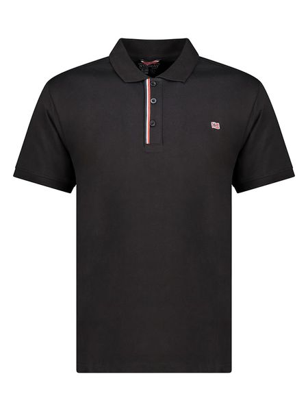 Geographical Norway Koszulka polo "Krown" w kolorze czarnym rozmiar: XXL. Czarne koszulki polo Geographical Norway, xxl, bez wzorów, z bawełny, bez kołnierzyka, bez ramiączek. Za 88.95 zł.