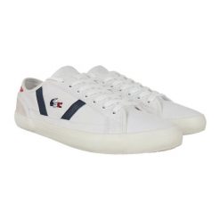 Męskie Buty Sportowe Sideline 219. Białe buty turystyczne LACOSTE, bez wzorów, bez zapięcia. Za 575.99 zł.