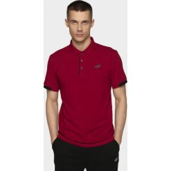 Koszulka polo męska TSM303 - ciemna czerwień. Czerwone koszulki polo 4F, m, bez wzorów, z dzianiny, bez kołnierzyka, bez ramiączek. Za 79.99 zł.