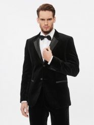Hugo Marynarka Henry234E1 50502346 Czarny Slim Fit. Czarne garnitury Hugo, do pracy, m, bez wzorów, z bawełny, biznesowe. Za 1,889.00 zł.