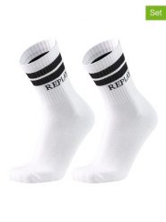 Replay Underwear Skarpety (2 pary) w kolorze białym rozmiar: 43-46. Białe skarpety Replay Underwear, bez wzorów, ze splotem. Za 26.99 zł.