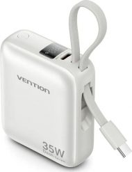 Vention 10000mAh 35W PD z wbudowanym kablem USB-C beżowy. Brązowe powerbanki . Za 119.90 zł.