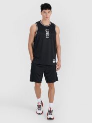 4F Spodenki do koszykówki szybkoschnące męskie - czarne XXL. Czarne krótkie spodenki sportowe 4F, l, w ażurowe wzory, z dzianiny. Za 149.99 zł.