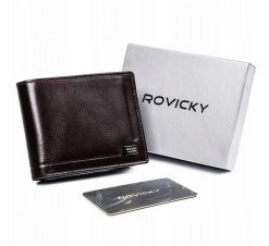 Portfel męski brązowy Rovicky CPR-023-BAR-6491 BRO. Brązowe portfele ROVICKY, bez wzorów, ze skóry. Za 71.99 zł.