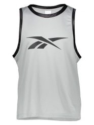Reebok Koszulka sportowa "Basketball" w kolorze szaro-czarnym rozmiar: L. Czarne t-shirty sportowe Reebok, bez wzorów, z materiału, bez ramiączek, do koszykówki. Za 79.59 zł.