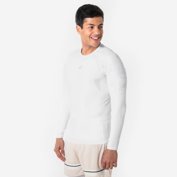 Podkoszulek koszykarski długi rękaw unisex NBA. Białe podkoszulki TARMAK, s, bez wzorów, z elastanu, bez ramiączek. Za 99.99 zł.