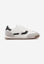 Białe Buty Sportowe Sneakersy z Geometrycznym Wzorem Tatirielin. Białe buty sportowe casual Born2be, bez wzorów, z jeansu, bez zapięcia. W wyprzedaży za 119.99 zł.