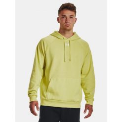 Bluza fitness męska UNDER ARMOUR Rival Fleece Hoodie z kapturem. Zielone bluzy Under Armour, m, bez wzorów, z kapturem. Za 189.99 zł.
