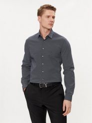 Calvin Klein Koszula Geometric Print K10K112609 Granatowy Slim Fit. Niebieskie koszule CALVIN KLEIN, m, bez wzorów, z bawełny, bez kołnierzyka, bez ramiączek. Za 379.99 zł.