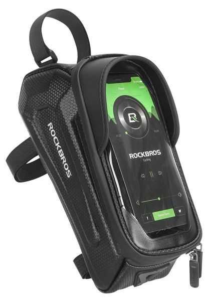 Torba rowerowa ROCKBROS na ramę RB68B na smartfon 1,7 l. Czarne torby na ramię ROCKBROS, z aplikacjami, z materiału, na ramię, bez dodatków. Za 45.00 zł.