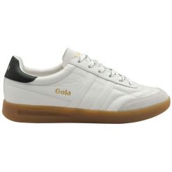 Sneakersy ze skóry Gola Stadia. Białe buty sportowe casual Gola, bez wzorów, ze skóry, bez zapięcia. Za 486.50 zł.