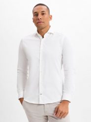 JOOP! koszula biznesowa - Pares Mężczyźni Slim Fit Bawełna biały, 43. Białe koszule JOOP!, m, bez wzorów, z bawełny, bez kołnierzyka, bez ramiączek. Za 459.95 zł.